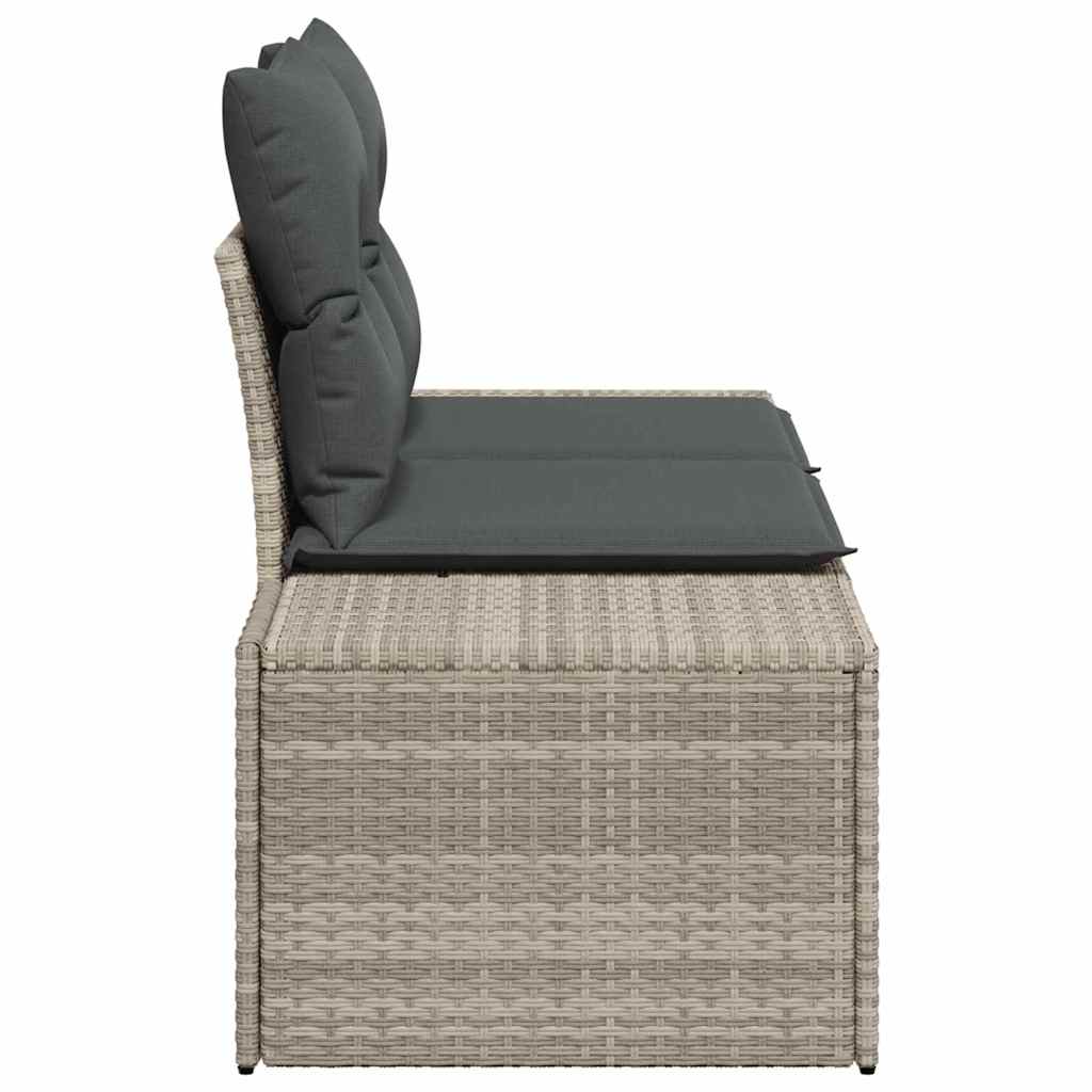 Tuinbank met kussen Grijs 184 x 62 x 69 cm poly rattan is nu te koop bij PeponiXL, paradijselijk wonen!