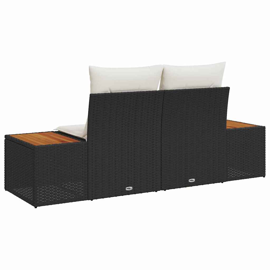 Tuinbank Zwart 184 x 62 x 85cm poly rattan is nu te koop bij PeponiXL, paradijselijk wonen!