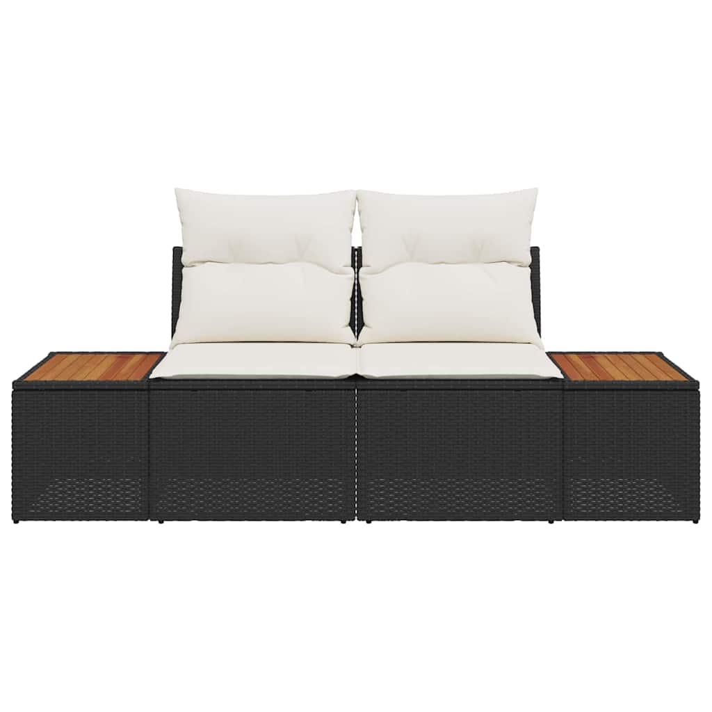 Tuinbank Zwart 184 x 62 x 85cm poly rattan is nu te koop bij PeponiXL, paradijselijk wonen!