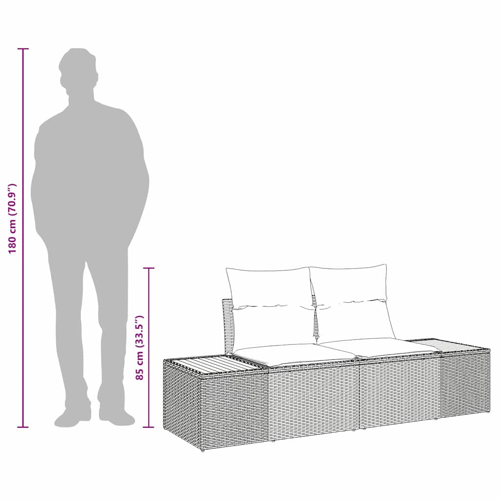 Tuinbank Zwart 184 x 62 x 85cm poly rattan is nu te koop bij PeponiXL, paradijselijk wonen!