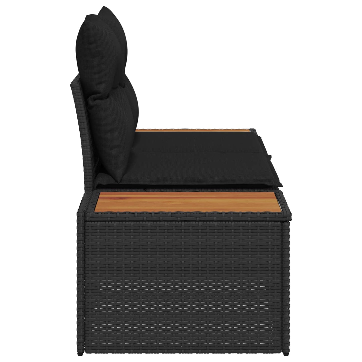 Tuinbank Zwart 184 x 62 x 85cm poly rattan is nu te koop bij PeponiXL, paradijselijk wonen!