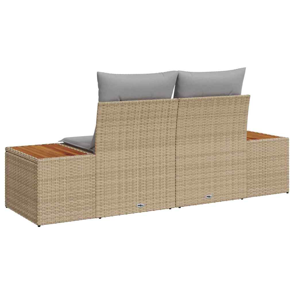 Tuinbank Beige 184 x 62 x 85cm poly rattan is nu te koop bij PeponiXL, paradijselijk wonen!