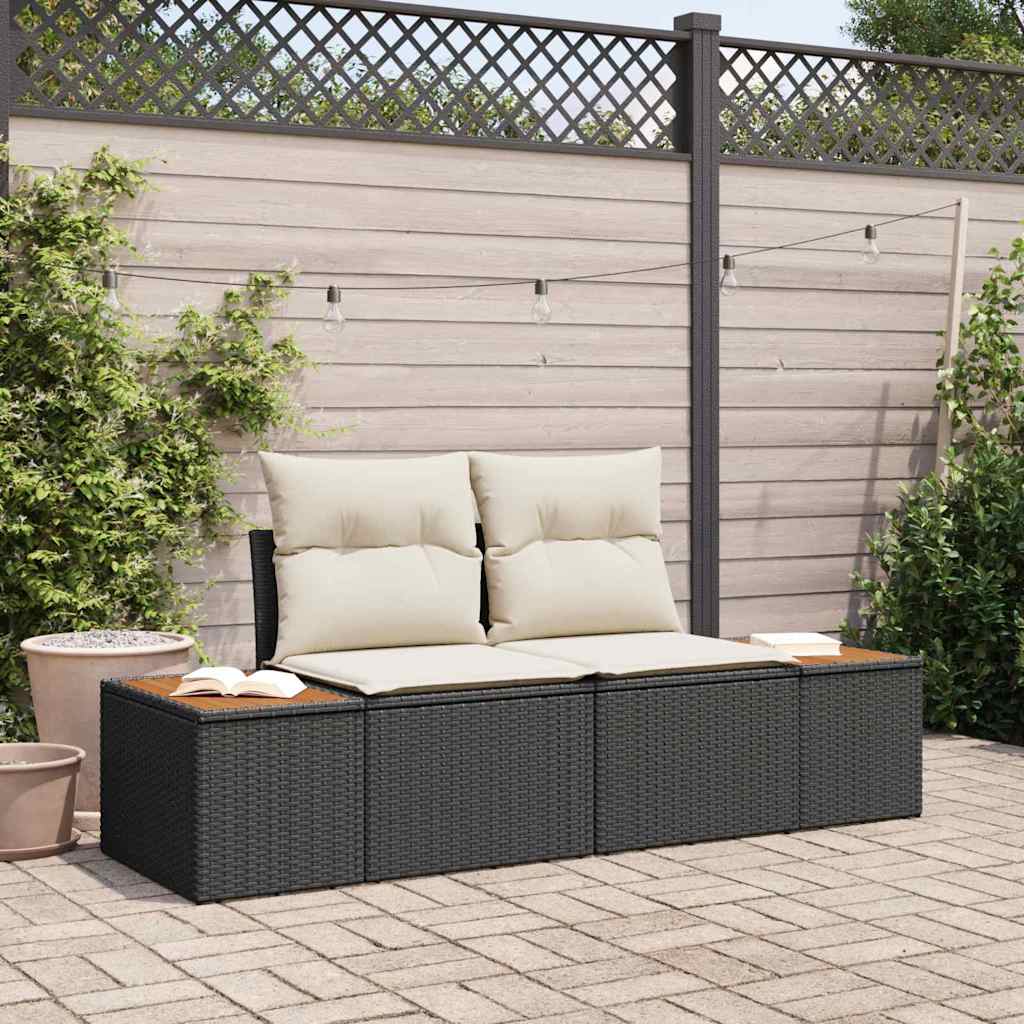 Tuinbank Zwart 184 x 62 x 85cm poly rattan is nu te koop bij PeponiXL, paradijselijk wonen!