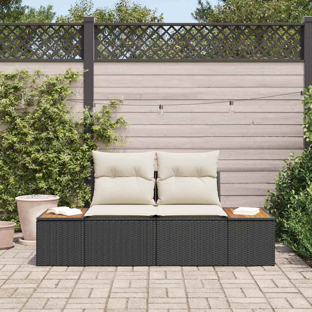 Tuinbank Zwart 184 x 62 x 85cm poly rattan is nu te koop bij PeponiXL, paradijselijk wonen!