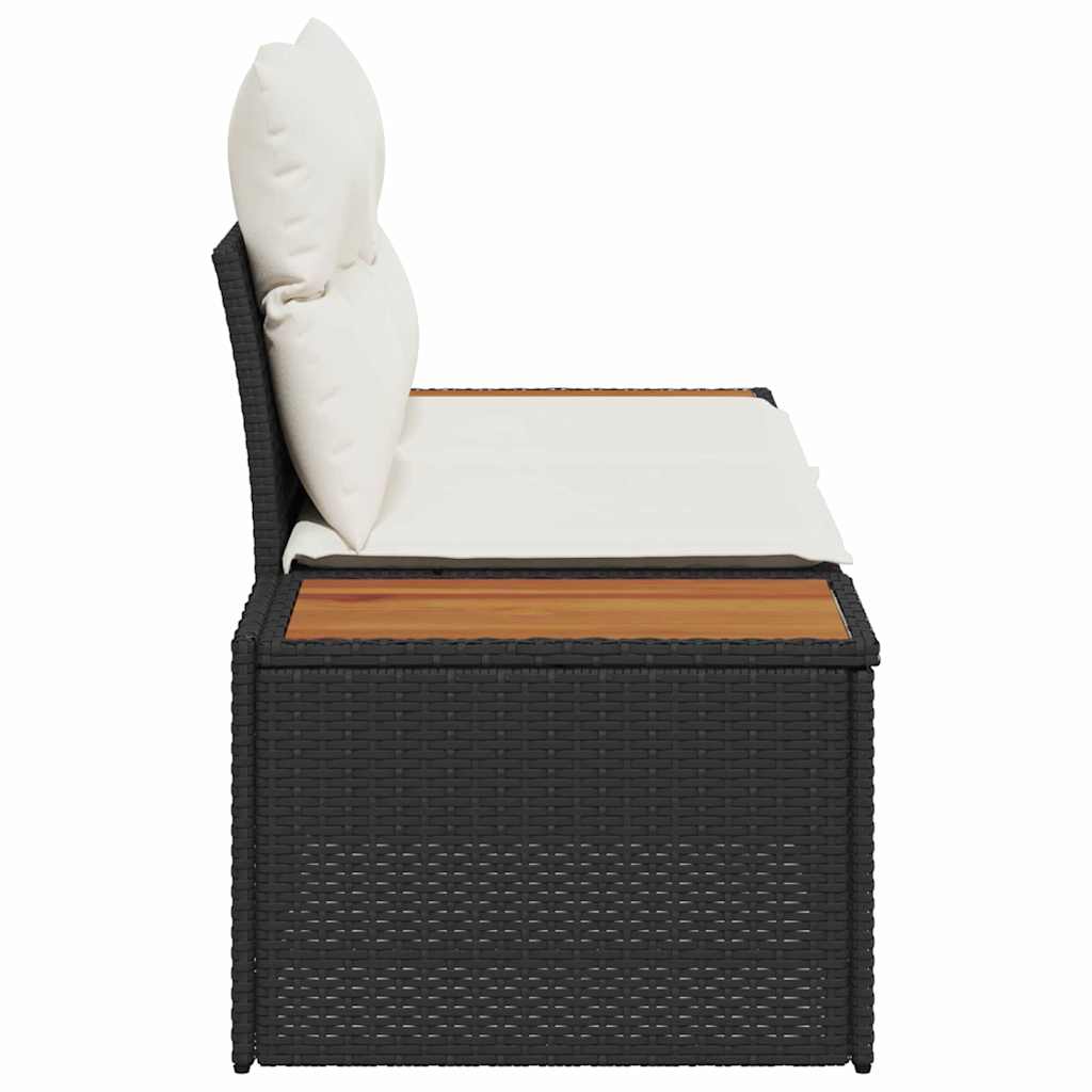 Tuinbank Zwart 184 x 62 x 85cm poly rattan is nu te koop bij PeponiXL, paradijselijk wonen!