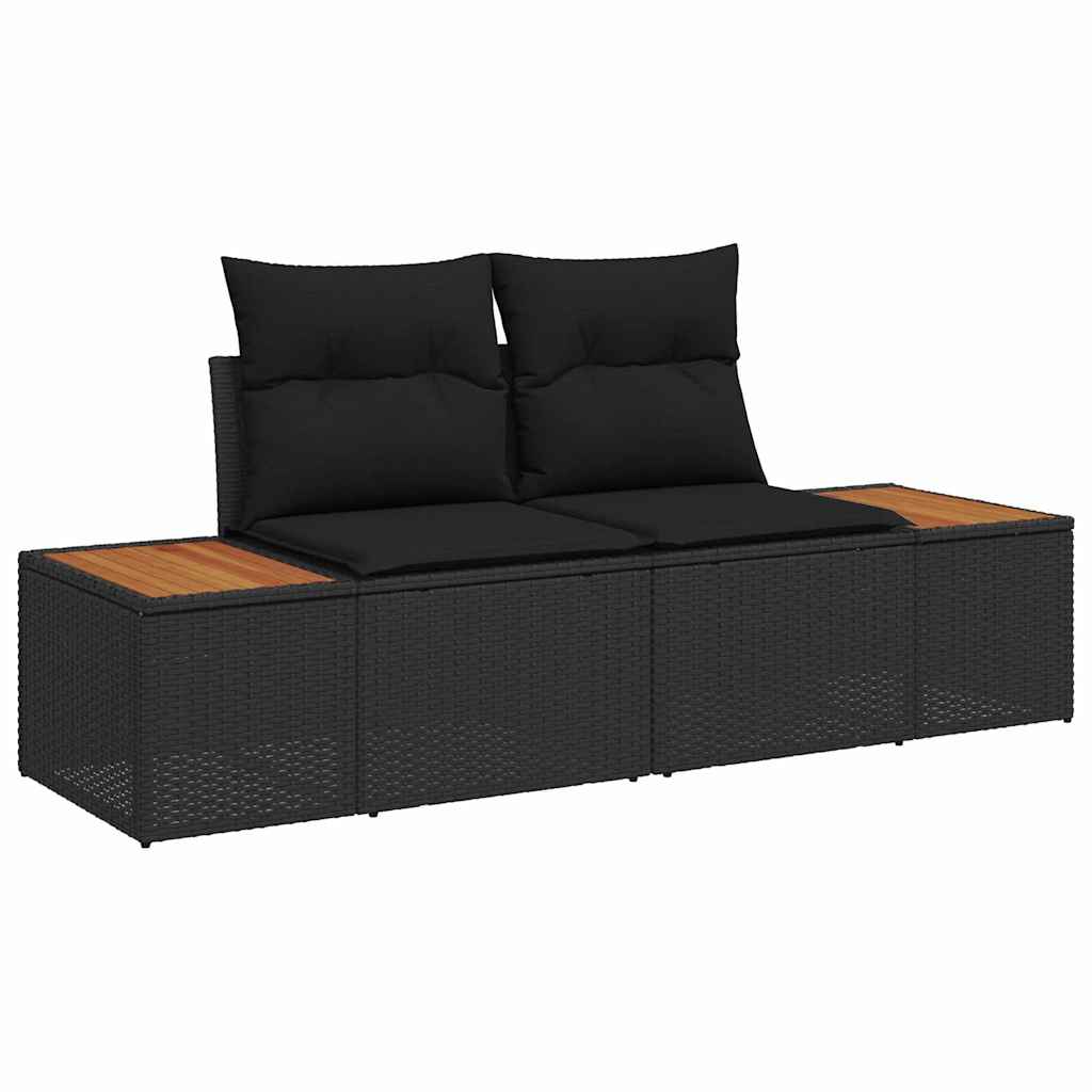 Tuinbank Zwart 184 x 62 x 85cm poly rattan is nu te koop bij PeponiXL, paradijselijk wonen!