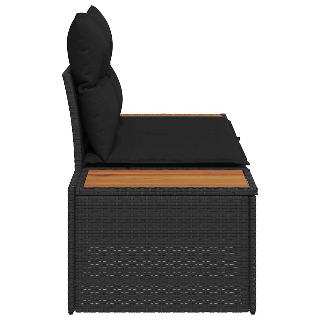 Tuinbank Zwart 184 x 62 x 85cm poly rattan is nu te koop bij PeponiXL, paradijselijk wonen!