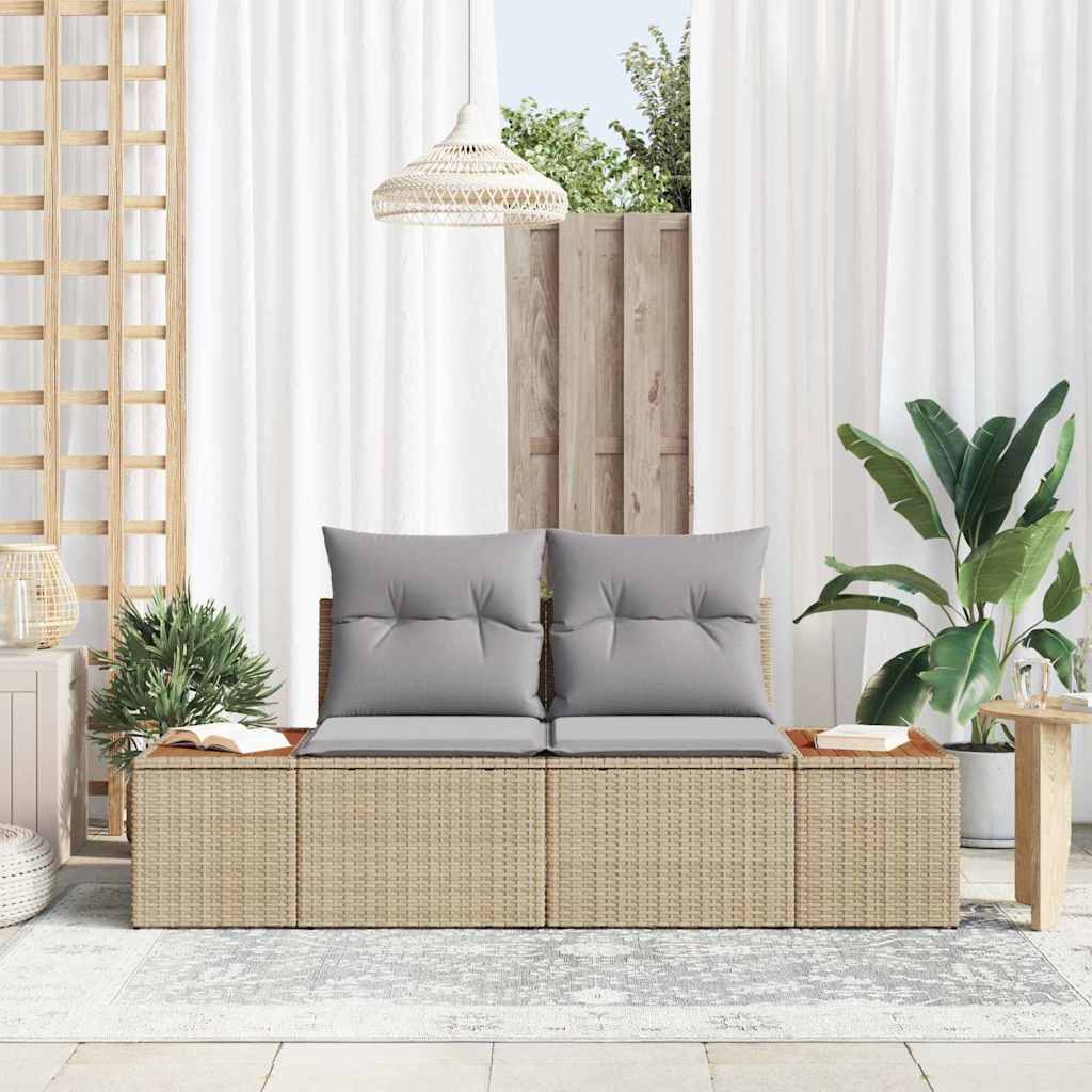 Tuinbank Beige 184 x 62 x 85cm poly rattan is nu te koop bij PeponiXL, paradijselijk wonen!