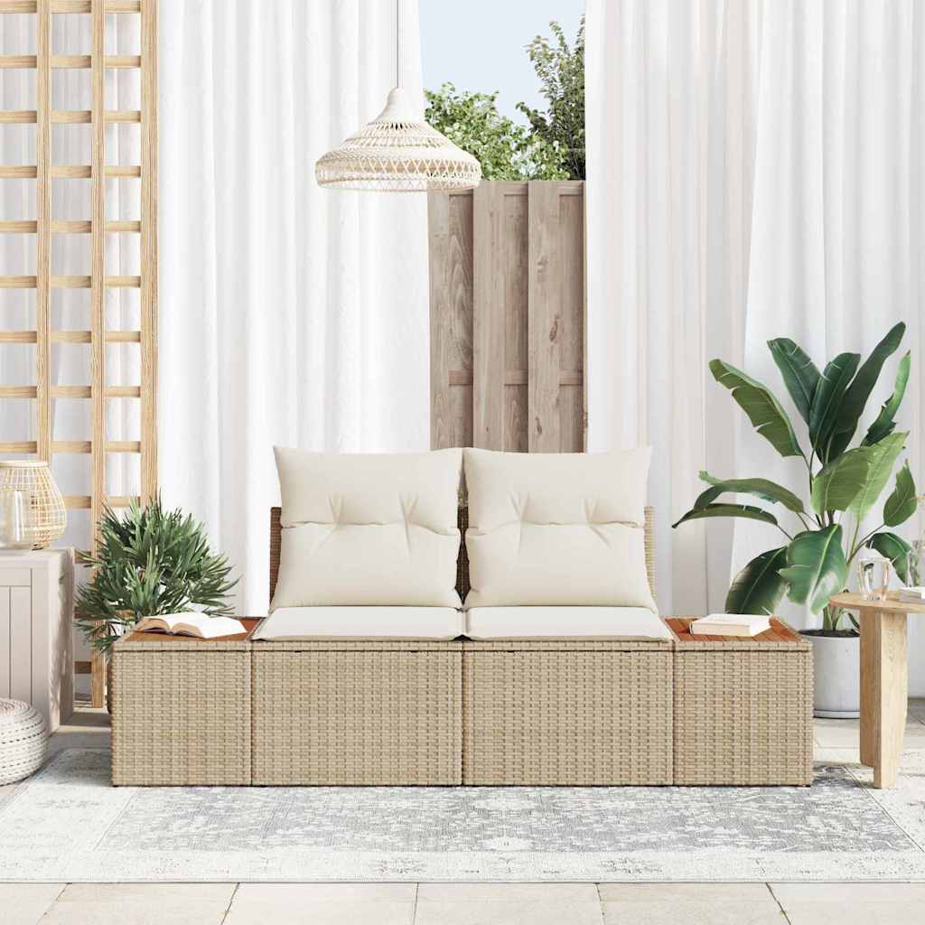 Tuinbank Beige 184 x 62 x 85cm poly rattan is nu te koop bij PeponiXL, paradijselijk wonen!
