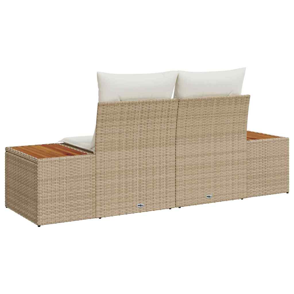Tuinbank Beige 184 x 62 x 85cm poly rattan is nu te koop bij PeponiXL, paradijselijk wonen!