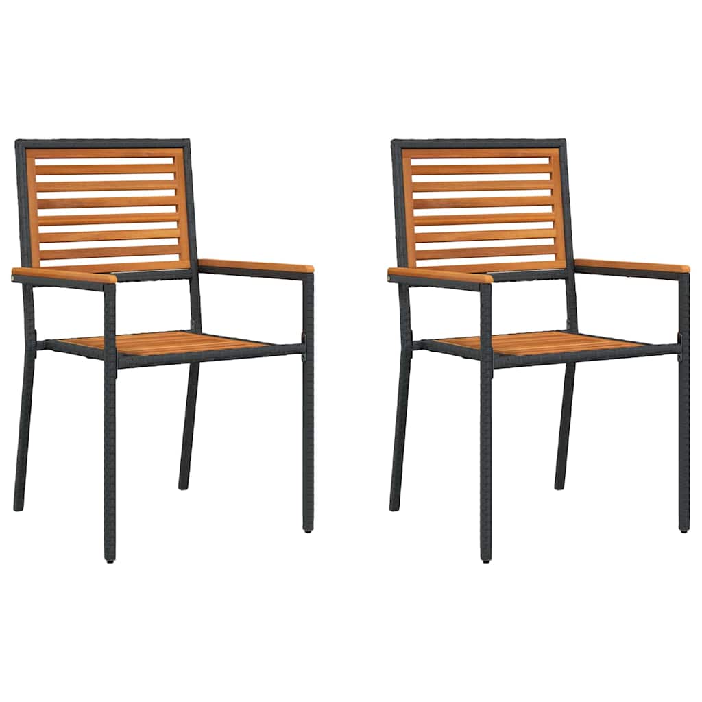 Tuinstapelstoelen 2 pcs Bruin en zwart 54 x 56 x 90 cm is nu te koop bij PeponiXL, paradijselijk wonen!