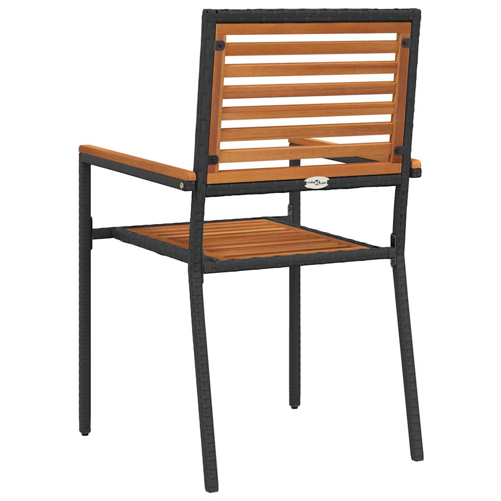 Tuinstapelstoelen 2 pcs Bruin en zwart 54 x 56 x 90 cm is nu te koop bij PeponiXL, paradijselijk wonen!