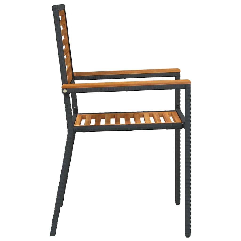 Tuinstapelstoelen 2 pcs Bruin en zwart 54 x 56 x 90 cm is nu te koop bij PeponiXL, paradijselijk wonen!