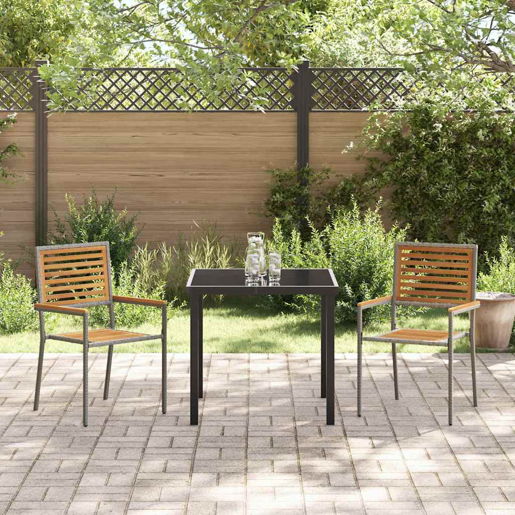 Tuinstapelstoelen 2 pcs Bruin en Grijs 54 x 56 x 90 cm is nu te koop bij PeponiXL, paradijselijk wonen!