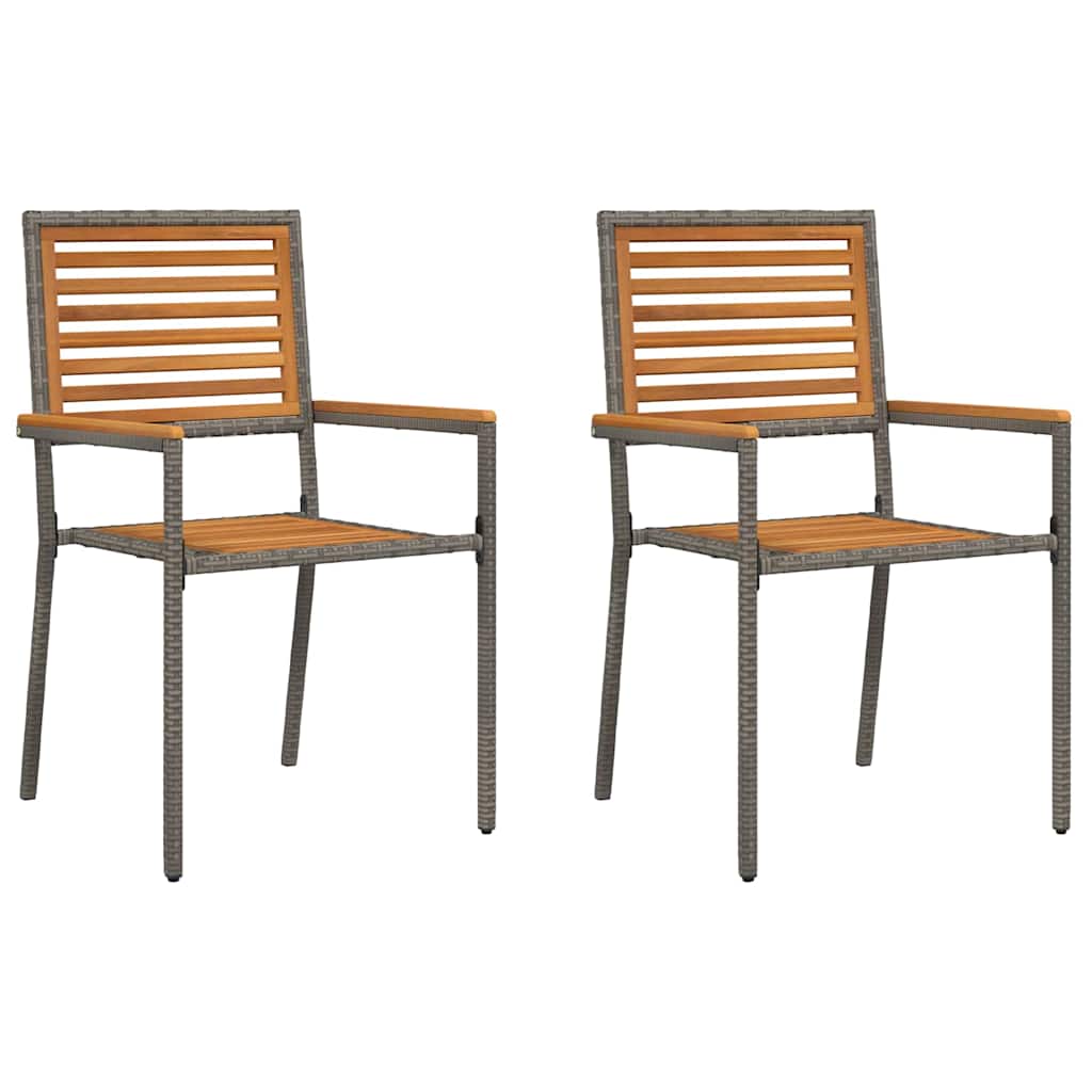 Tuinstapelstoelen 2 pcs Bruin en Grijs 54 x 56 x 90 cm is nu te koop bij PeponiXL, paradijselijk wonen!