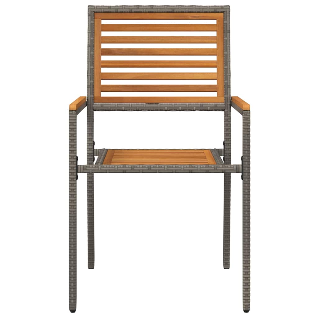 Tuinstapelstoelen 2 pcs Bruin en Grijs 54 x 56 x 90 cm is nu te koop bij PeponiXL, paradijselijk wonen!