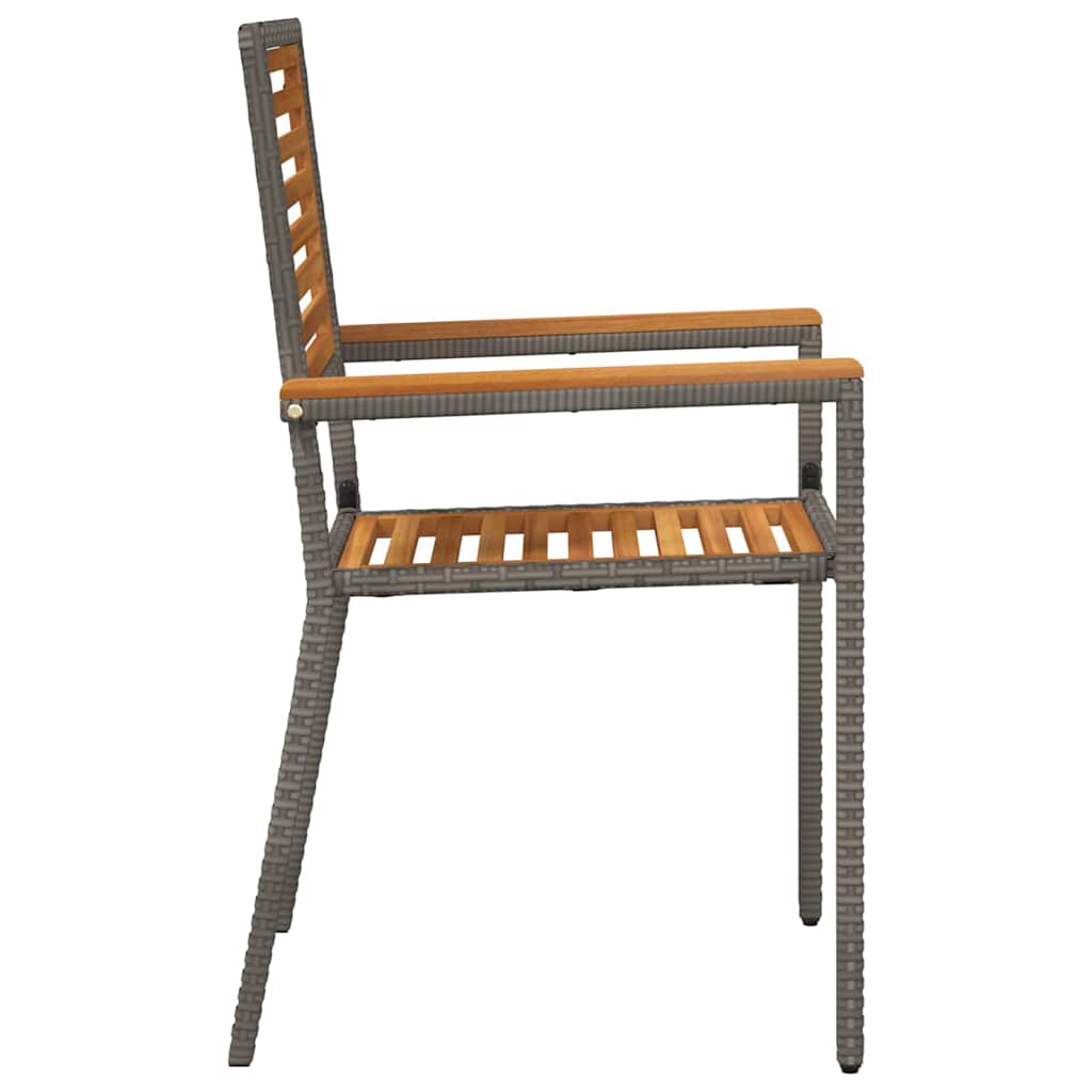 Tuinstapelstoelen 2 pcs Bruin en Grijs 54 x 56 x 90 cm is nu te koop bij PeponiXL, paradijselijk wonen!