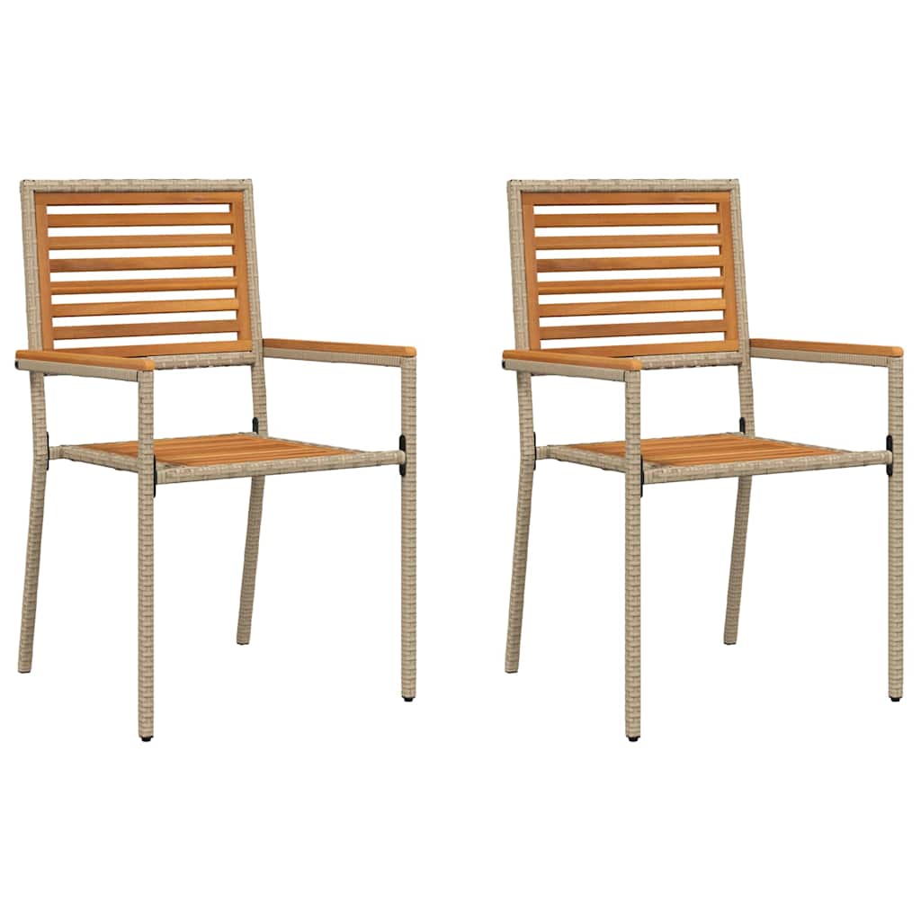 Tuinstapelstoelen 2 pcs Bruin en beige 54 x 56 x 90 cm is nu te koop bij PeponiXL, paradijselijk wonen!