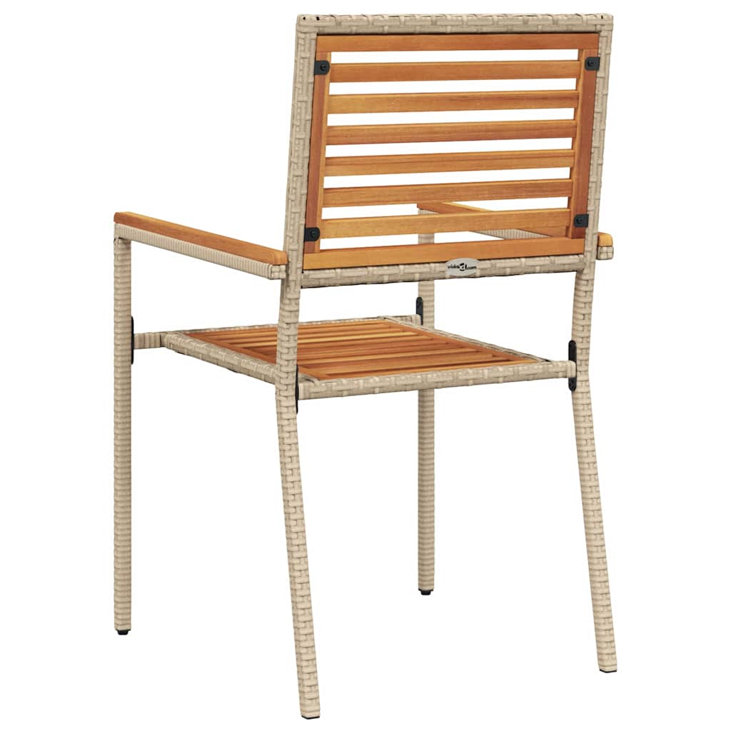 Tuinstapelstoelen 2 pcs Bruin en beige 54 x 56 x 90 cm is nu te koop bij PeponiXL, paradijselijk wonen!