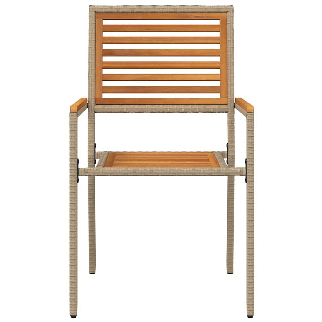 Tuinstapelstoelen 2 pcs Bruin en beige 54 x 56 x 90 cm is nu te koop bij PeponiXL, paradijselijk wonen!