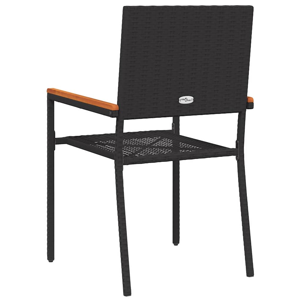 Tuinstapelstoelen 2 pcs Zwart en Bruin 54 x 56 x 90 cm is nu te koop bij PeponiXL, paradijselijk wonen!