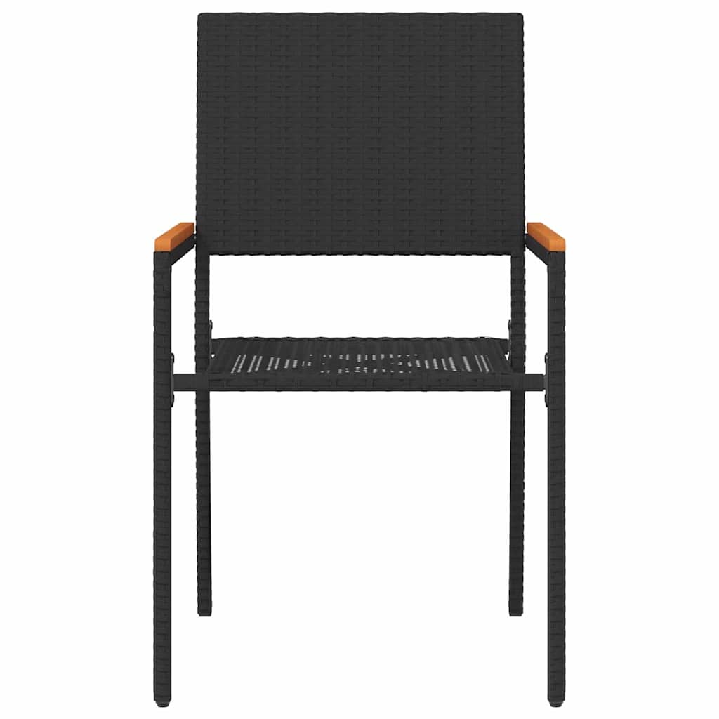 Tuinstapelstoelen 2 pcs Zwart en Bruin 54 x 56 x 90 cm is nu te koop bij PeponiXL, paradijselijk wonen!