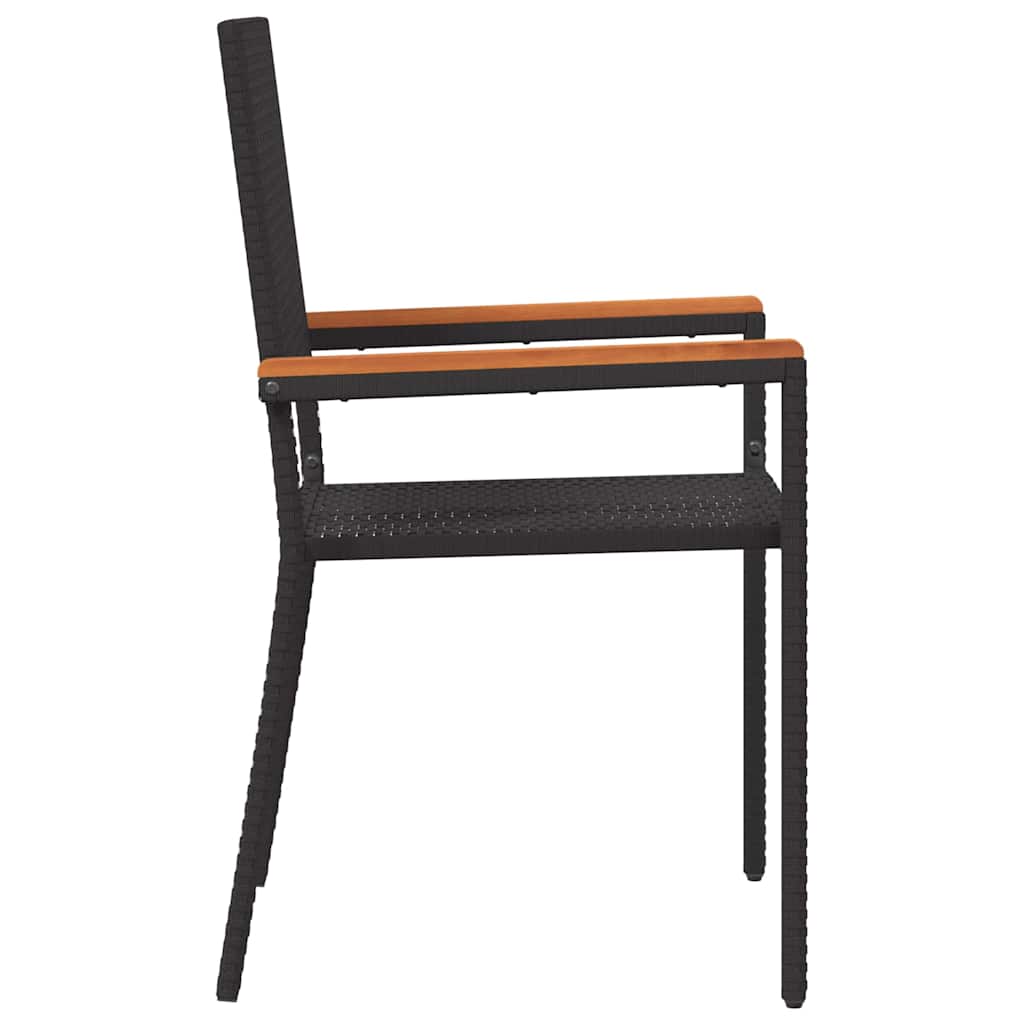 Tuinstapelstoelen 2 pcs Zwart en Bruin 54 x 56 x 90 cm is nu te koop bij PeponiXL, paradijselijk wonen!