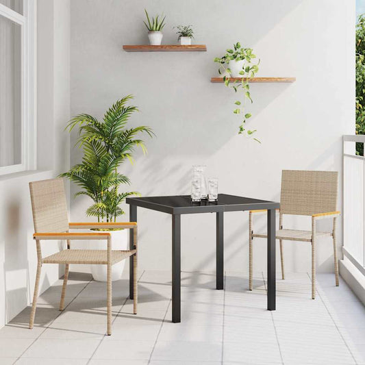 Tuinstapelstoelen 2 pcs Crème en bruin 54 x 56 x 90 cm is nu te koop bij PeponiXL, paradijselijk wonen!
