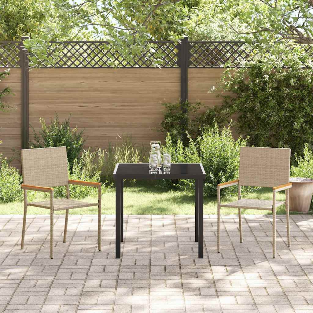 Tuinstapelstoelen 2 pcs Crème en bruin 54 x 56 x 90 cm is nu te koop bij PeponiXL, paradijselijk wonen!
