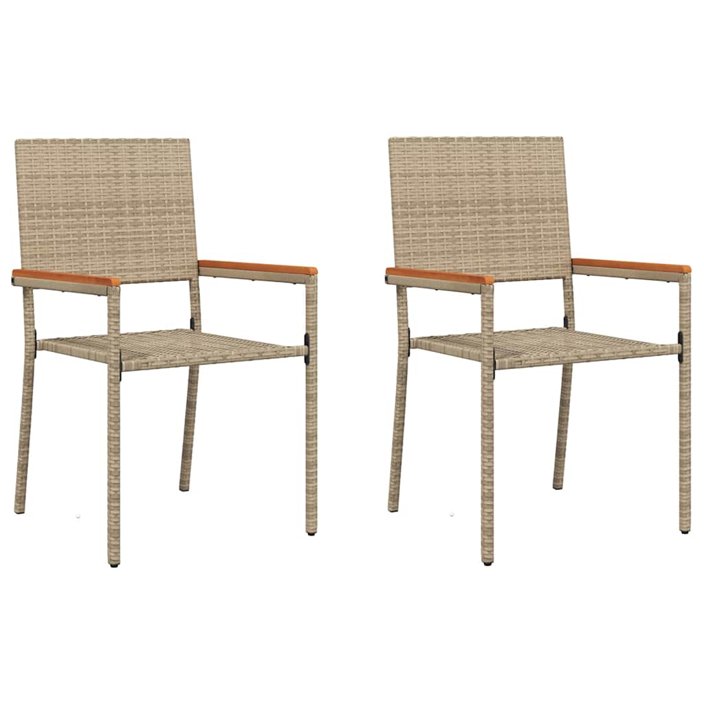 Tuinstapelstoelen 2 pcs Crème en bruin 54 x 56 x 90 cm is nu te koop bij PeponiXL, paradijselijk wonen!