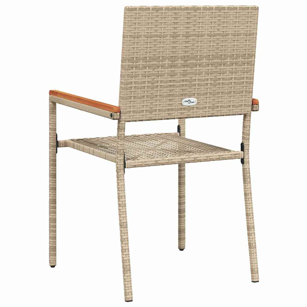 Tuinstapelstoelen 2 pcs Crème en bruin 54 x 56 x 90 cm is nu te koop bij PeponiXL, paradijselijk wonen!