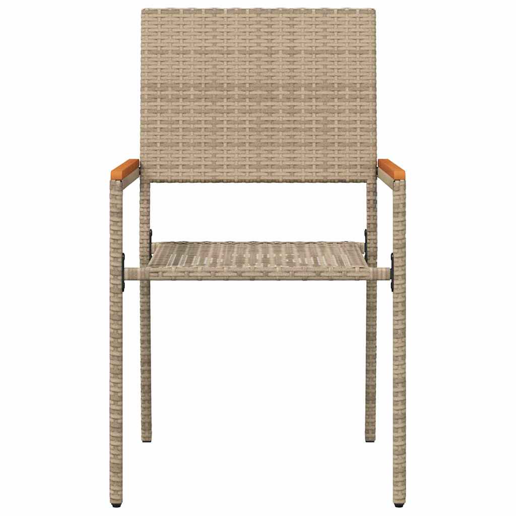 Tuinstapelstoelen 2 pcs Crème en bruin 54 x 56 x 90 cm is nu te koop bij PeponiXL, paradijselijk wonen!