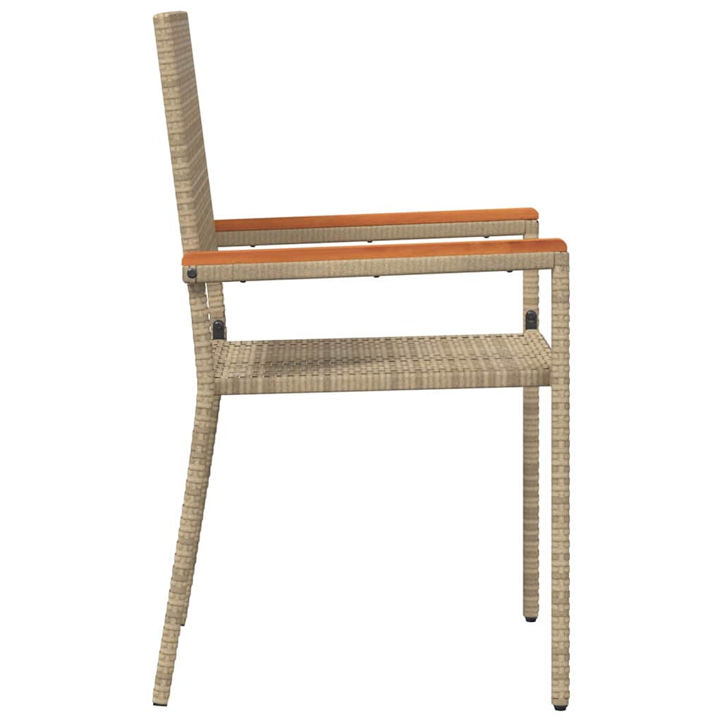 Tuinstapelstoelen 2 pcs Crème en bruin 54 x 56 x 90 cm is nu te koop bij PeponiXL, paradijselijk wonen!
