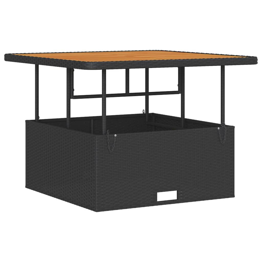 Tuin eettafelset Zwart poly rattan is nu te koop bij PeponiXL, paradijselijk wonen!