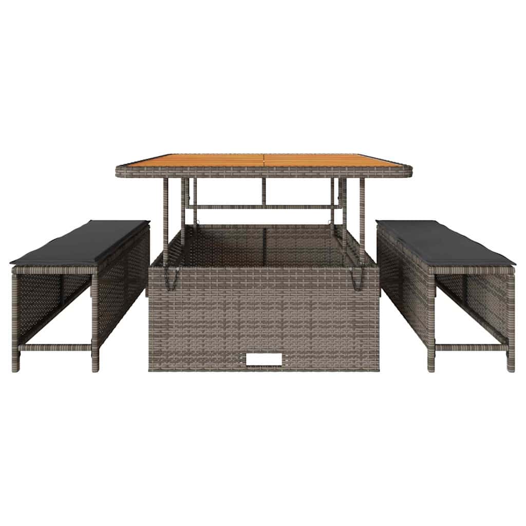 Tuin eettafelset Grijs poly rattan is nu te koop bij PeponiXL, paradijselijk wonen!