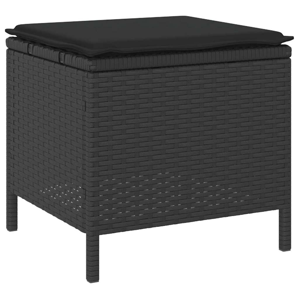 Tuin eettafelset Zwart poly rattan is nu te koop bij PeponiXL, paradijselijk wonen!