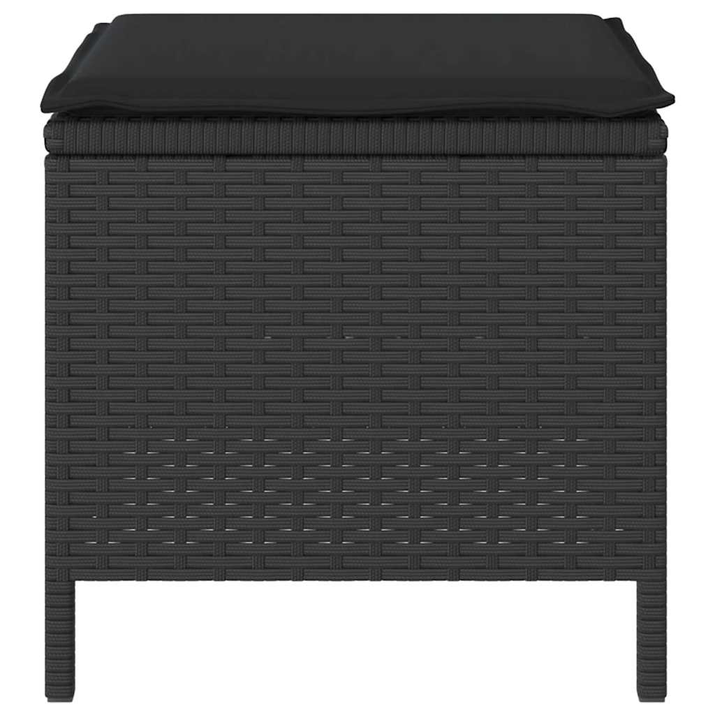 Tuin eettafelset Zwart poly rattan is nu te koop bij PeponiXL, paradijselijk wonen!