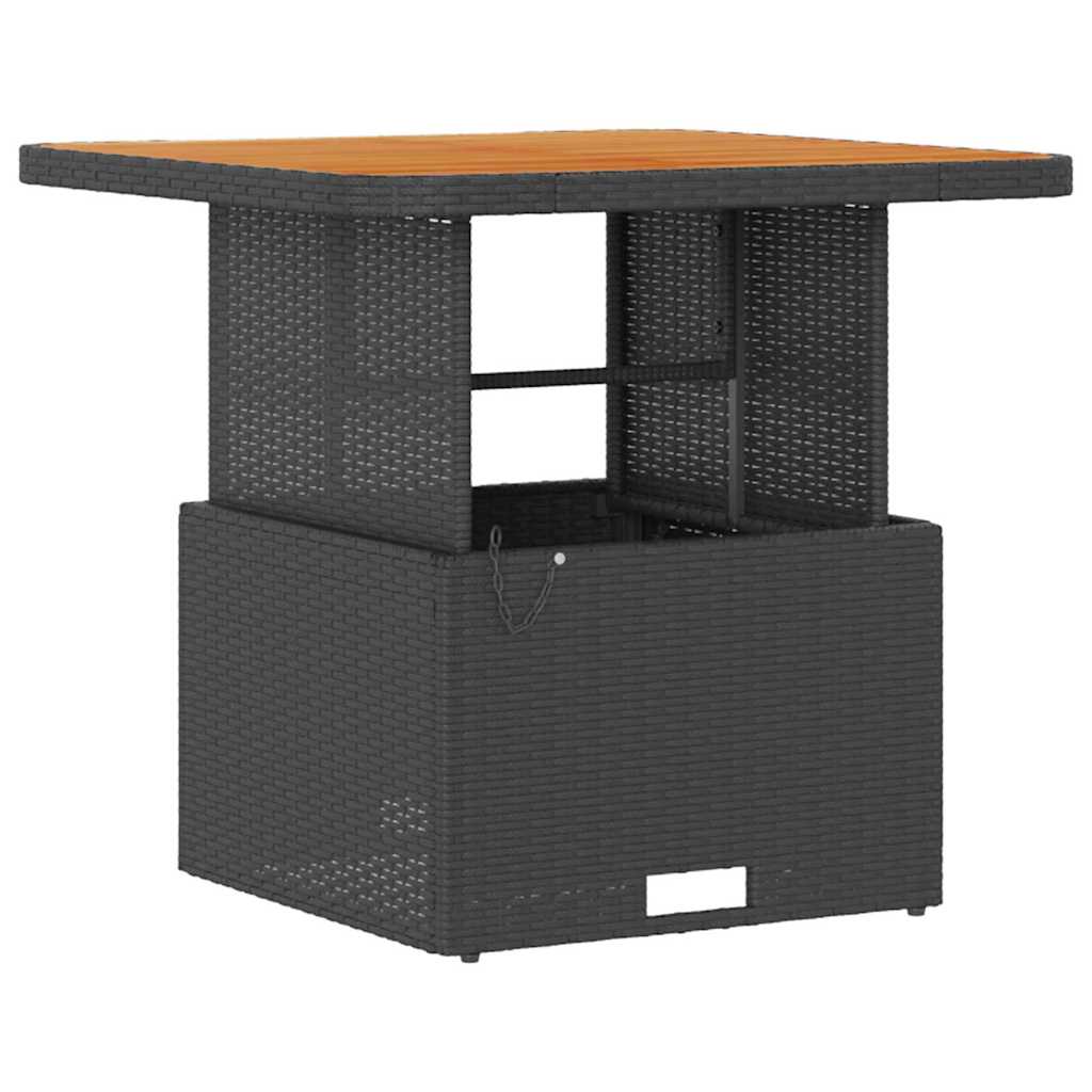 Tuin eettafelset Zwart poly rattan is nu te koop bij PeponiXL, paradijselijk wonen!