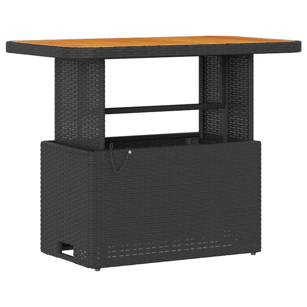 Tuin eettafelset Zwart poly rattan is nu te koop bij PeponiXL, paradijselijk wonen!