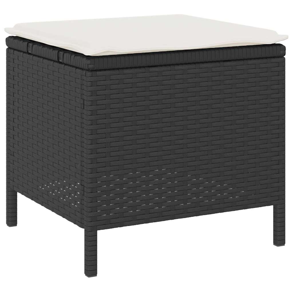 Tuin eettafelset Zwart poly rattan is nu te koop bij PeponiXL, paradijselijk wonen!