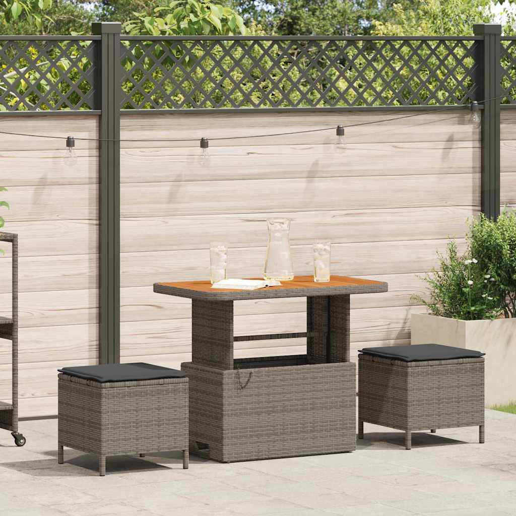 Tuin eettafelset Grijs poly rattan is nu te koop bij PeponiXL, paradijselijk wonen!