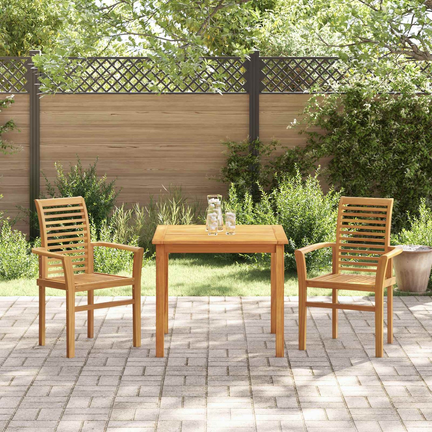 Eetkamerstoel 2 pcs Bruin 62 x 55 x 94 cm Massief Teakhout is nu te koop bij PeponiXL, paradijselijk wonen!