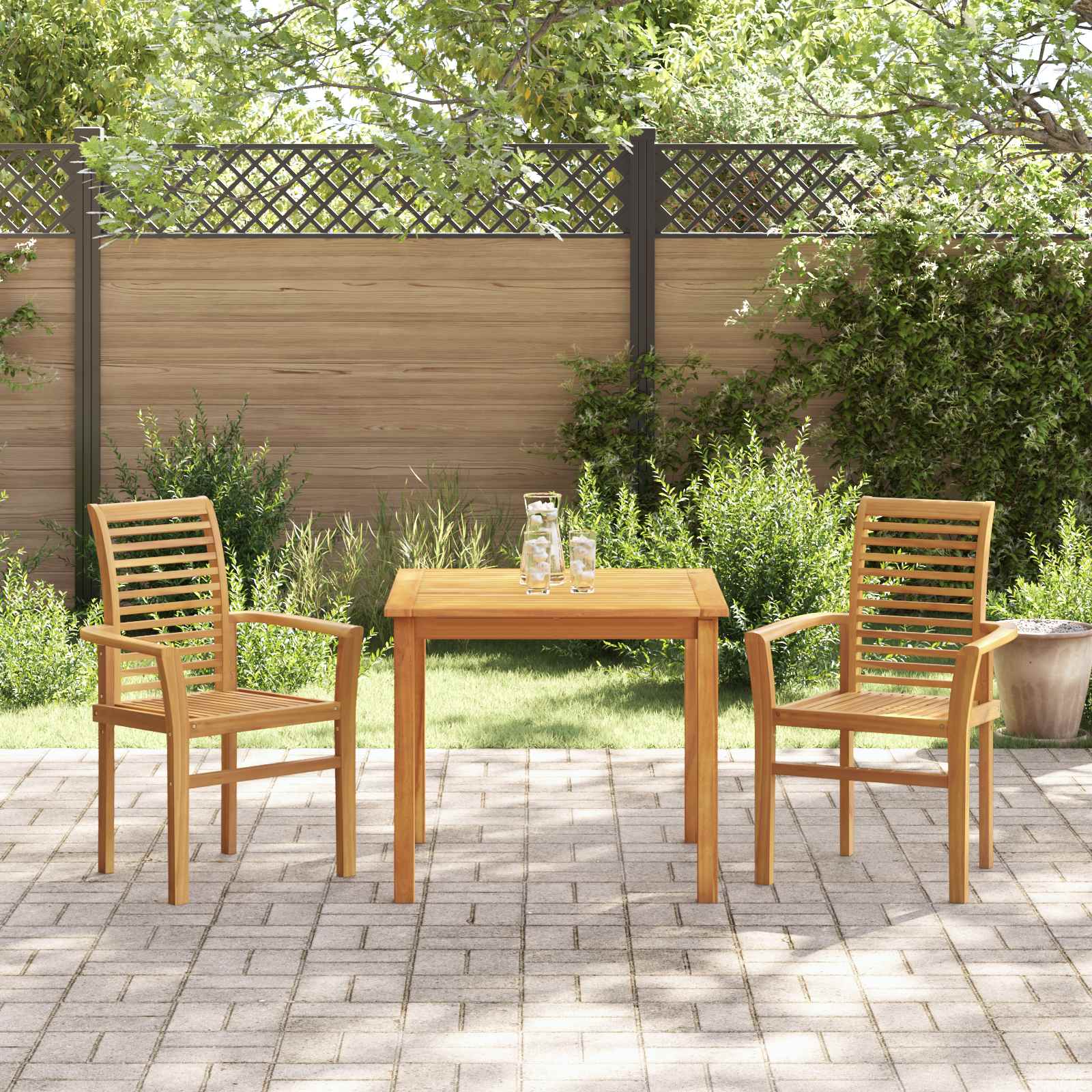 Eetkamerstoel 2 pcs Bruin 62 x 55 x 94 cm Massief Teakhout is nu te koop bij PeponiXL, paradijselijk wonen!
