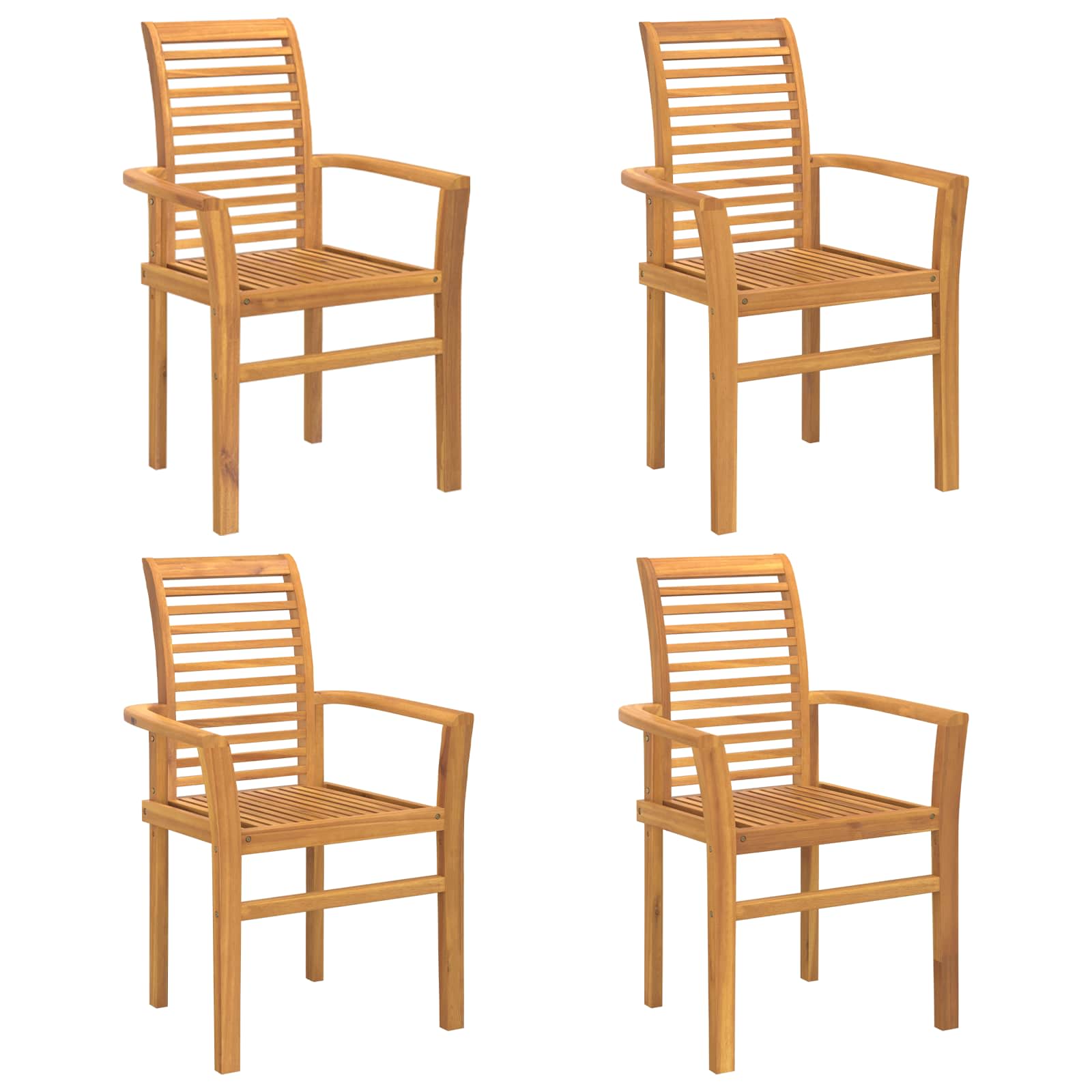 Eetkamerstoel 4 pcs Bruin 62 x 55 x 94 cm Massief Teakhout is nu te koop bij PeponiXL, paradijselijk wonen!