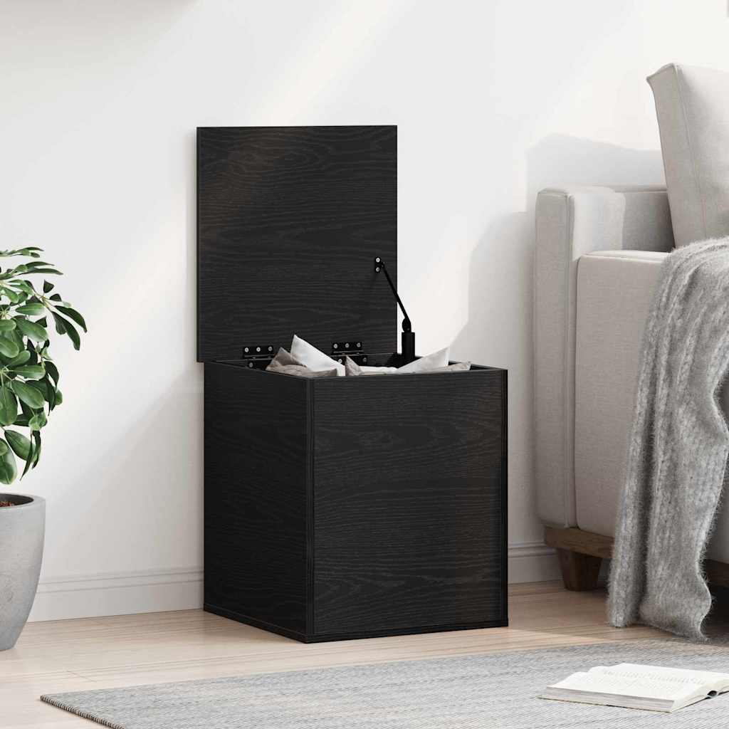 Opslagdoos met opslag Zwart Eiken 40 x 42 x 46 cm Bewerkt hout is nu te koop bij PeponiXL, paradijselijk wonen!