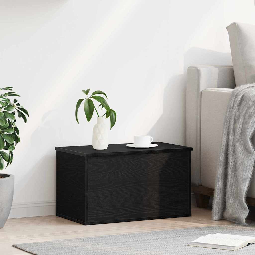 Opslagdoos met opslag Zwart Eiken 60 x 35 x 35 cm Bewerkt hout is nu te koop bij PeponiXL, paradijselijk wonen!