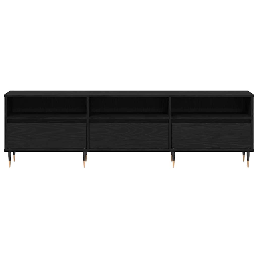 TV-kast Zwart Eiken 150 x 30 x 45 cm Bewerkt hout is nu te koop bij PeponiXL, paradijselijk wonen!