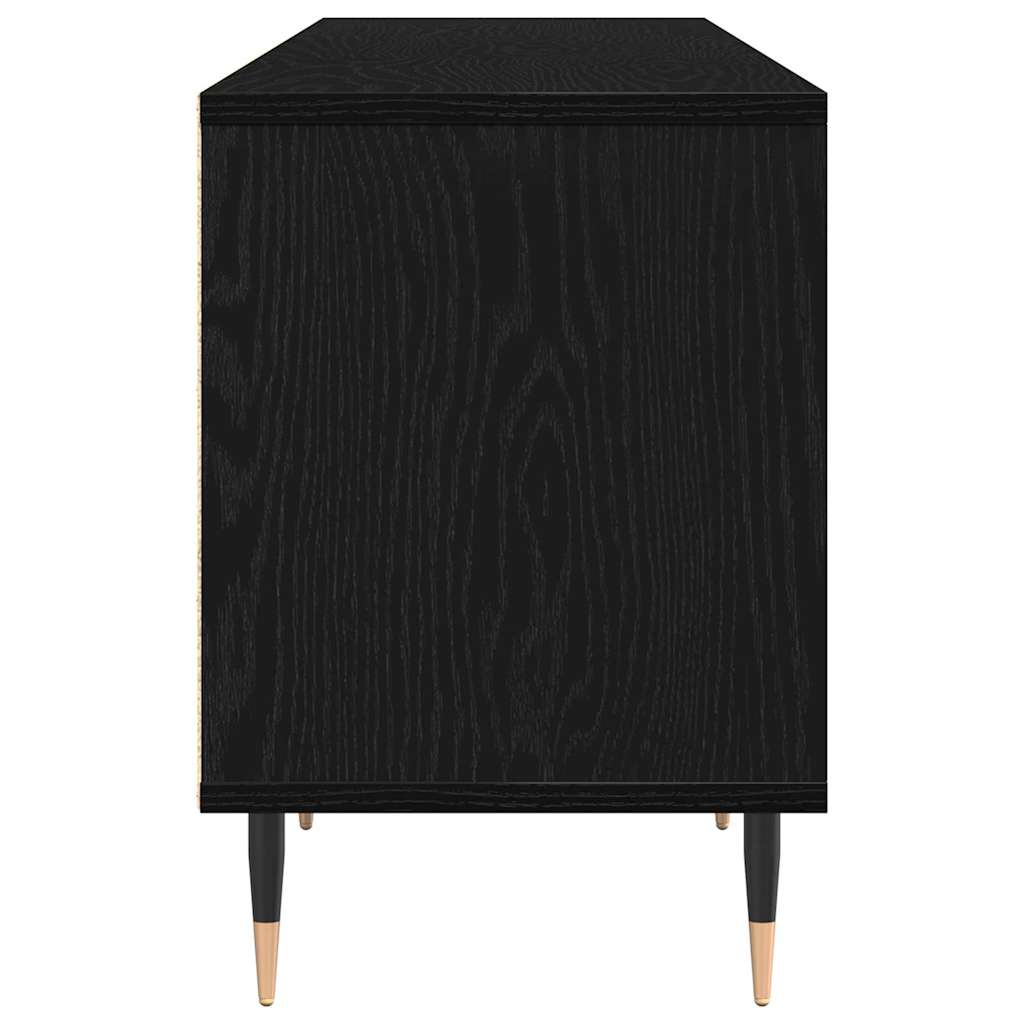 TV-kast Zwart Eiken 150 x 30 x 45 cm Bewerkt hout is nu te koop bij PeponiXL, paradijselijk wonen!