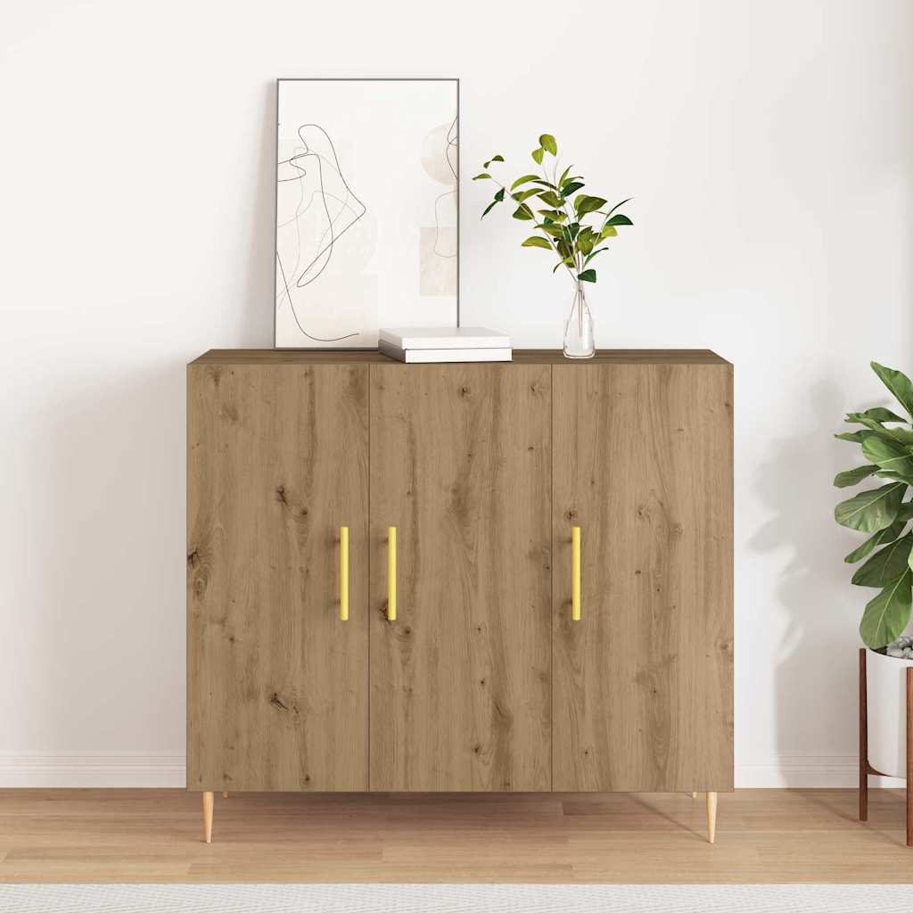 Dressoir Artisan Eiken 90 x 34 x 80 cm Bewerkt hout is nu te koop bij PeponiXL, paradijselijk wonen!
