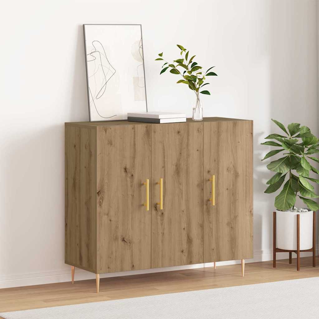 Dressoir Artisan Eiken 90 x 34 x 80 cm Bewerkt hout is nu te koop bij PeponiXL, paradijselijk wonen!
